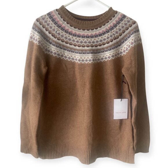 NEW Tabitha Webb Sweater Cardigan, Brown, Pink, Blue 80% Wool - Picture 1 of 6